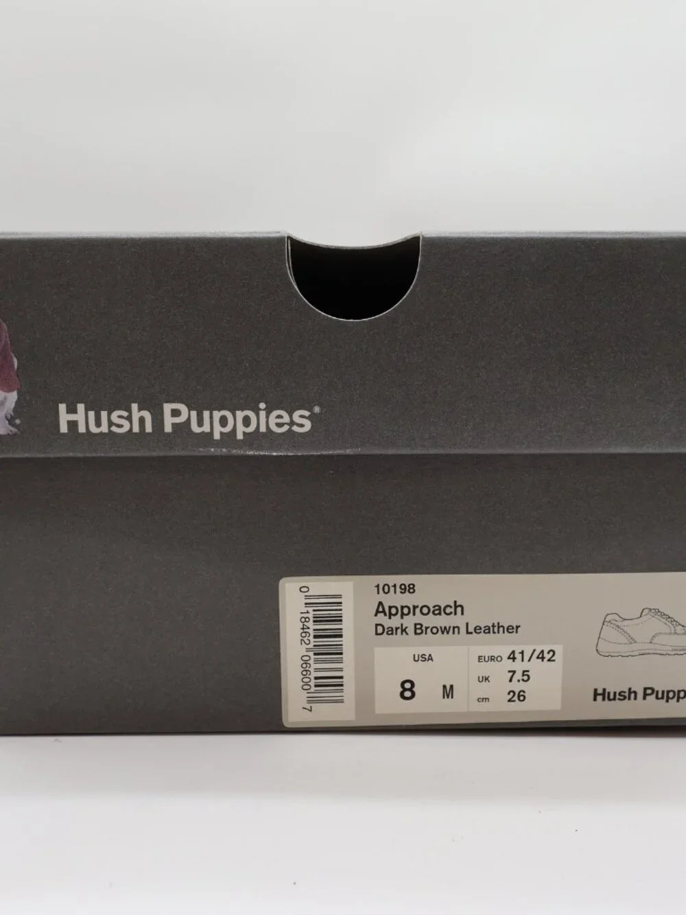Hush Puppies Approach Oxford Mens 8 Dark Brown Leather Shoes